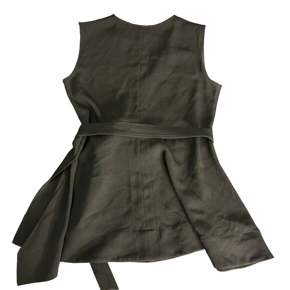 Theory Black Sleeveless Belted Mini Dress Size P+ Fit & Flare - Picture 3 of 8